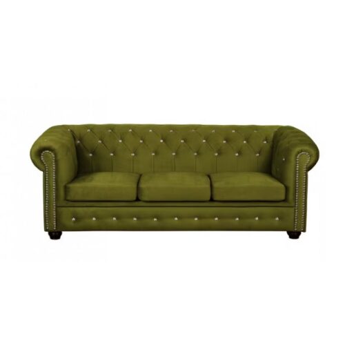 Chesterfield Sofa 3 osobowa York Blink z kryształkami