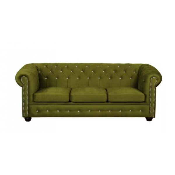 1 Chesterfield Sofa 3 osobowa York Blink z kryształkami