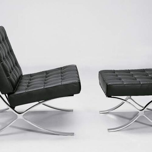 Fotel Barcelona chair z podnóżnikiem Fotel Barcelona chair z podnóżnikiem