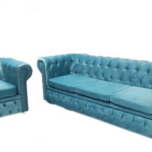 Pikowana sofa i fotel Chesterfield Pikowana sofa i fotel Chesterfield
