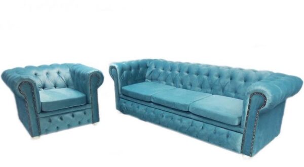 Pikowana sofa i fotel Chesterfield Pikowana sofa i fotel Chesterfield