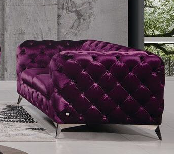Sofa pikowana fioletowa
