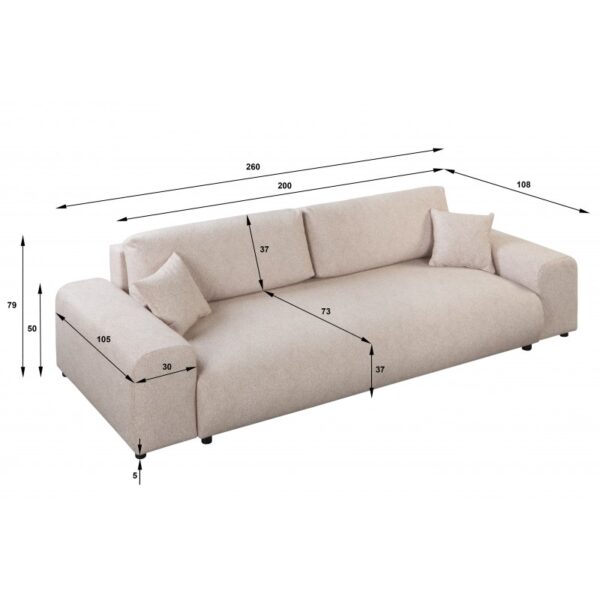 17 Justin sofa 4 osobowa z funkcją spania i pojemnikiem na pościel