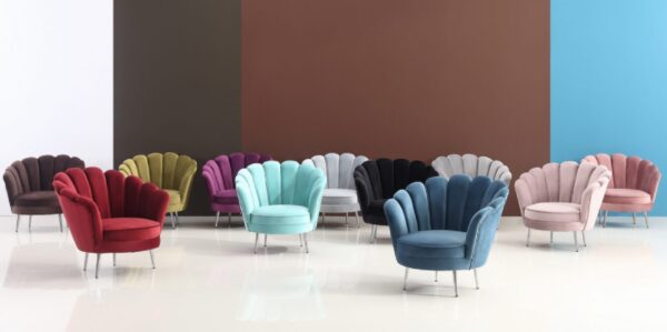 Designerski fotel muszla glam velvet Designerski fotel muszla glam velvet