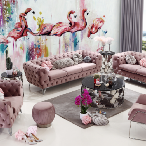 Sofa pikowana glam velvet 2 osobowa