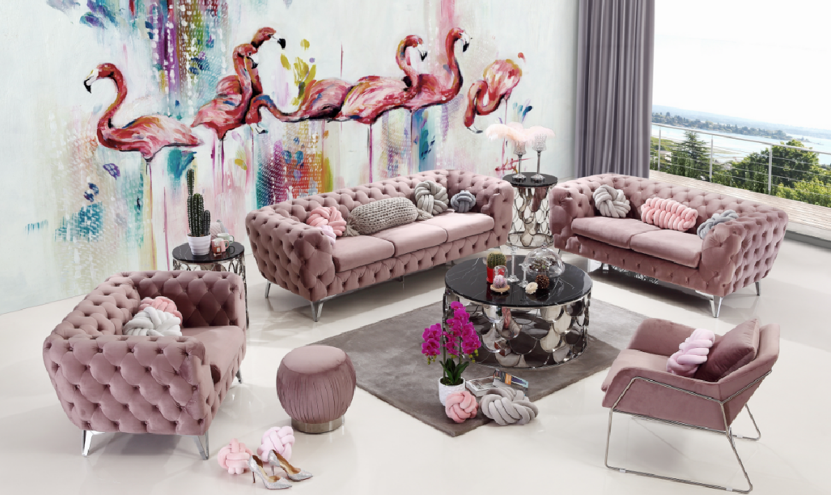 Sofa pikowana glam velvet 2 osobowa