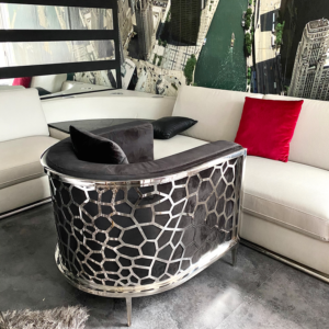 Fotel Emporio Fashion - welur i stal