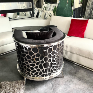 Fotel Emporio Fashion - welur i stal