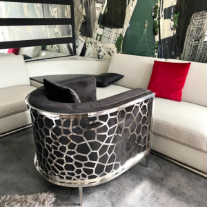Fotel Emporio Fashion - welur i stal