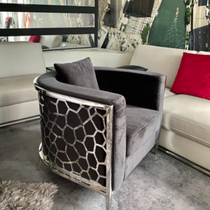 Fotel Emporio Fashion - welur i stal