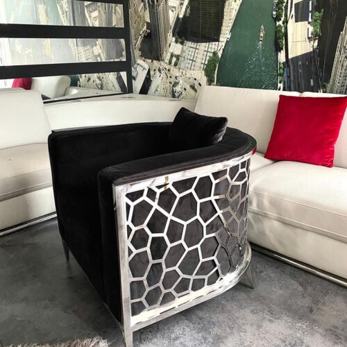 Fotel Emporio Fashion – welur i stal Fotel Emporio Fashion - welur i stal