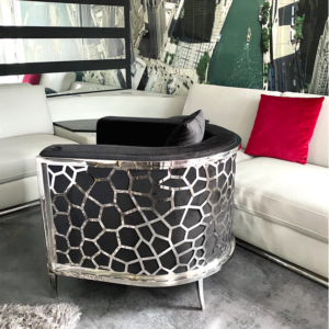 Fotel Emporio Fashion - welur i stal