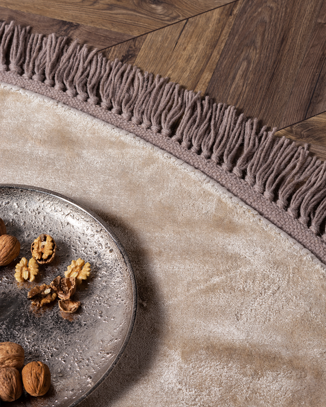 Dywan Luna Round Beige HandMade