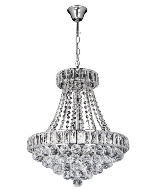 Lampa Kryształowa Wisząca 8 punktowa W-E 1373-8 Chrom