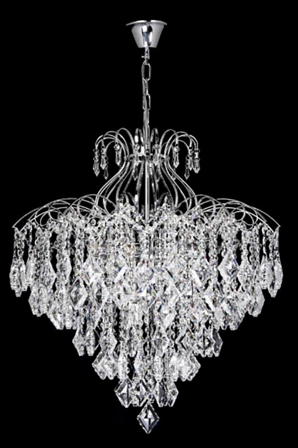 Lampa Kryształowa Wisząca 10 punktowa W-E 1212-10 Chrom Lampa Kryształowa Wisząca 10 punktowa W-E 1212-10 Chrom