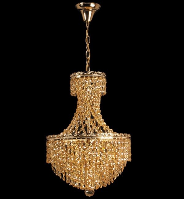 Lampa Kryształowa Wisząca 6 punktowa złota W-11602-6 Gold