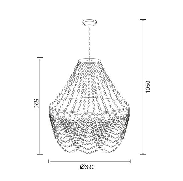 Lampa wisząca kryształowa 3 punktowa CEUTA PENDANT YSC04
