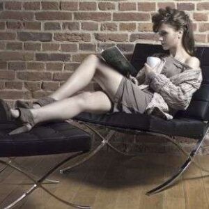 Fotel Barcelona chair z podnóżnikiem Fotel Barcelona chair z podnóżnikiem
