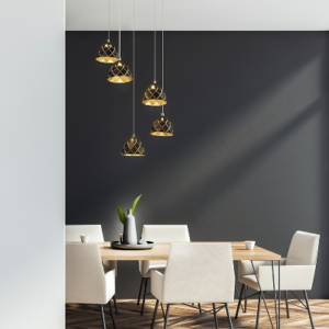 Lampa wisząca czarna LED 20W LOFT RETRO DORI MD17015-5C-BG