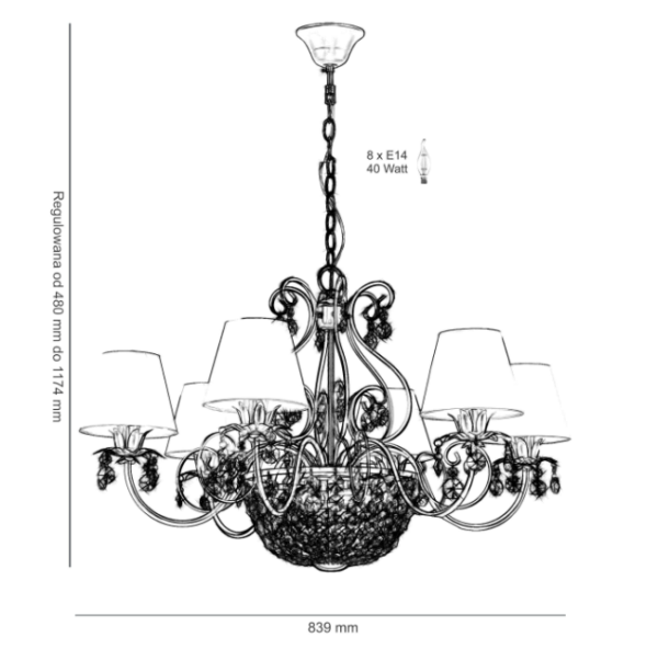 BARON Żyrandol kryształowy Italian Gold 9 punktowy pałacowy lampa Elegancki kryształowy żyrandol. BARON Żyrandol kryształowy Italian Gold 9 punktowy pałacowy lampa Elegancki kryształowy żyrandol.