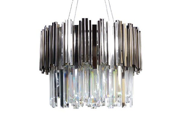 Lampa wisząca kryształowa 9 punktowa ciemny CHROM VENUS 50×110