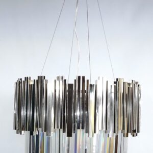 Lampa wisząca kryształowa 9 punktowa ciemny CHROM VENUS 50×110