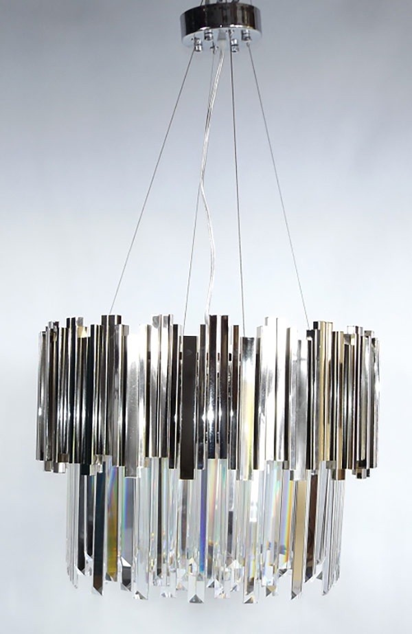 Lampa wisząca kryształowa 9 punktowa ciemny CHROM VENUS 50×110