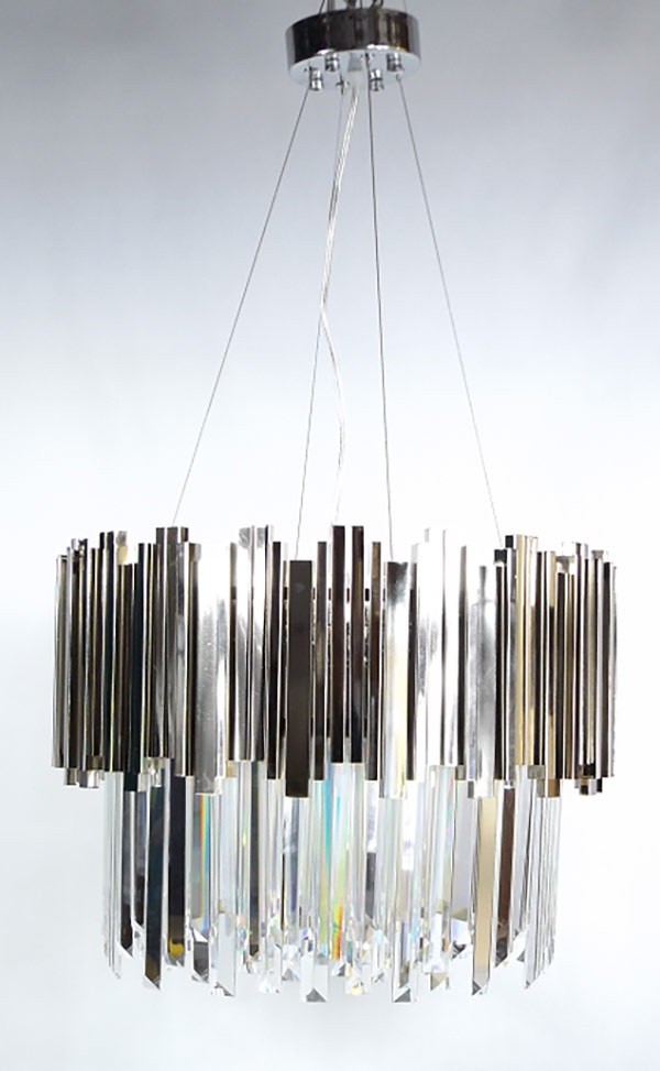 Lampa wisząca kryształowa 9 punktowa ciemny CHROM VENUS 50×110