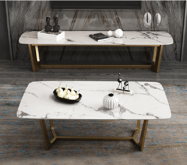 Stolik kawowy White Carrera Gold