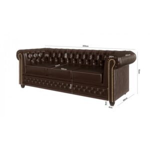 4 Chesterfield Sofa York 3 osobowa z funkcją spania