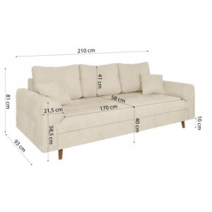 6 Sofa Ariella 3 osobowa wysokie nóżki