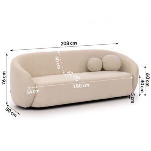 8 Sofa 3 osobowa Bloom styl Boho / Japandi