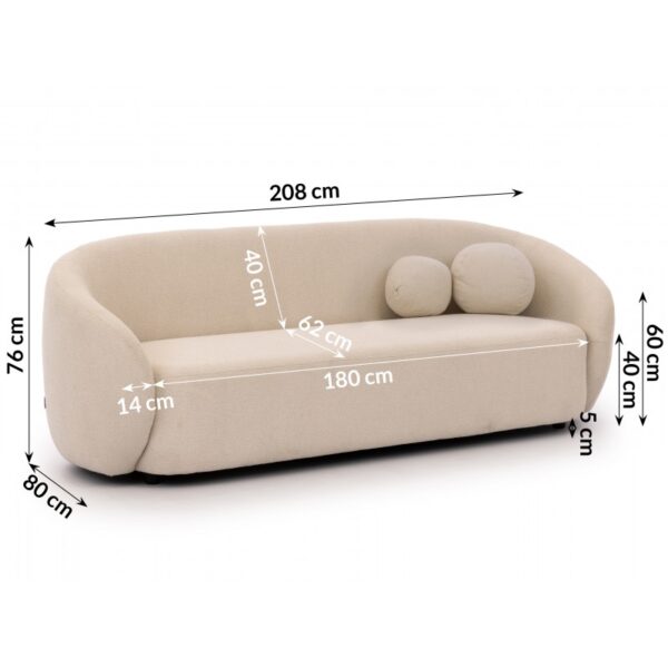 8 Sofa 3 osobowa Bloom styl Boho / Japandi