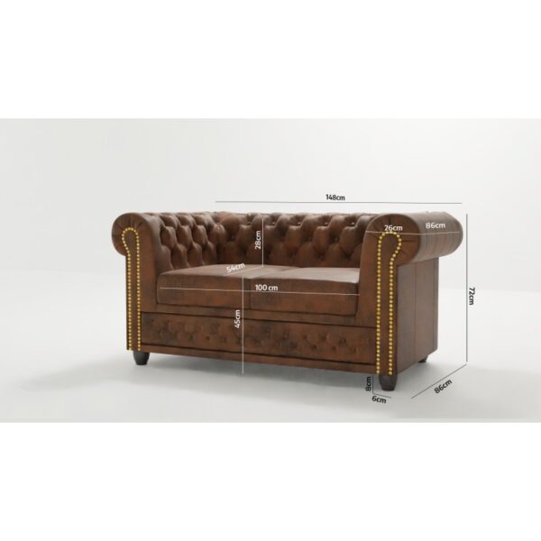 9 Chesterfield Sofa Pikowana York 2 z funkcją spania