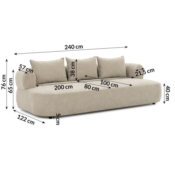 9 Duża sofa 4 osobowa Ferro bez funkcji spania