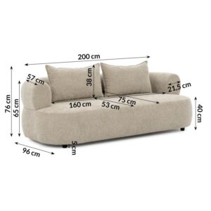 9 Sofa 3 osobowa Ferro bez funkcji spania