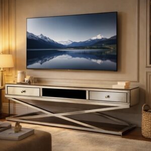 D90EC4CD-0BB2-483D-8C19-63AB5B5FF8CD Komoda RTV Glamour 140 cm – lustro & stal nierdzewna