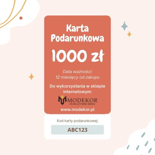 Karta Podarunkowa 1000 Karta podarunkowa Voucher 1 000 zł