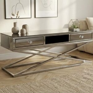 d3c47605-7762-4491-a66b-feea8b122931 Komoda RTV Glamour 140 cm – lustro & stal nierdzewna
