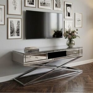 d9a87267-b8f7-4490-a044-0b470e818e0a Komoda RTV Glamour 140 cm – lustro & stal nierdzewna